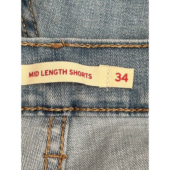 Levi's Strauss Denim Shorts Women's Size 34 Mid Rise Cuffed Stretchy Summer - Picture 5 of 11